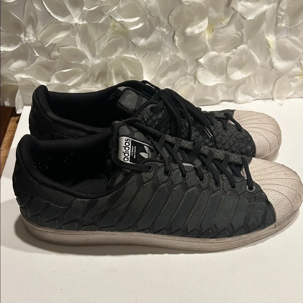 Adidas Black and White Textured Sneakers